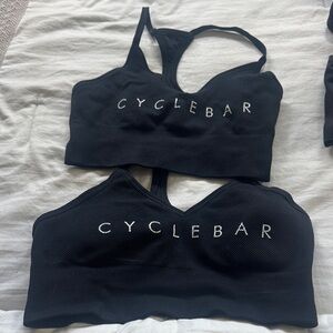 CycleBar Black sports bra Nux collab